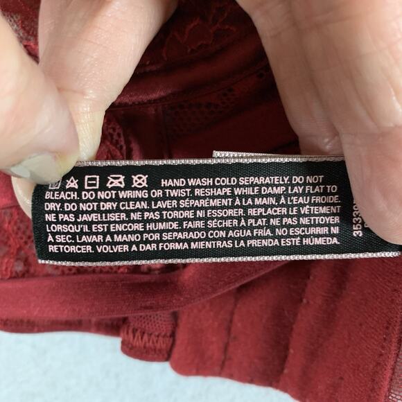 Victorias Secret Very Sexy Collection Lace Bralette Sz 32D Red Pin Up Boudoir - Picture 9 of 11